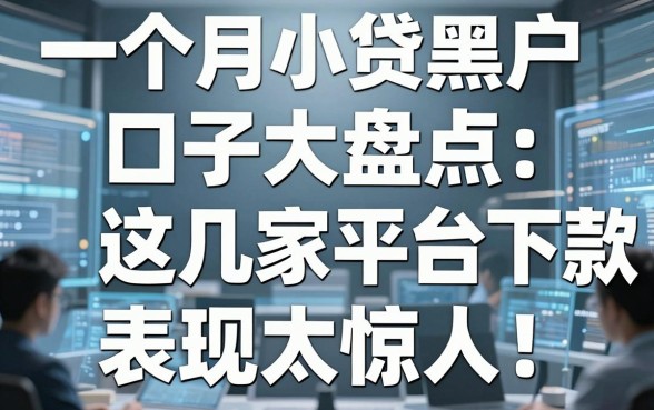 一个月小贷黑户口子大盘点：这几家平台下款表现太惊人！