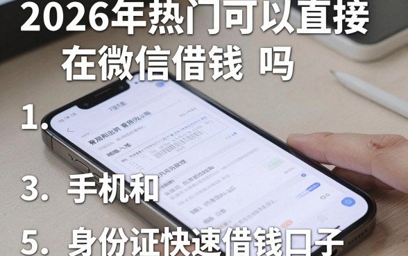 2026年热门可以直接在微信借钱吗,概括5个手机和身份证快速借钱口子
