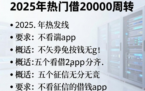 2025年热门借20000周转,概括五个不看征信的借钱app