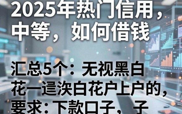 2025年热门信用中等如何借钱,汇总5个无视黑白花户的下款口子