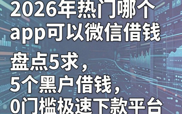 2026年热门哪个app可以微信借钱,盘点5个黑户借钱0门槛极速下款平台
