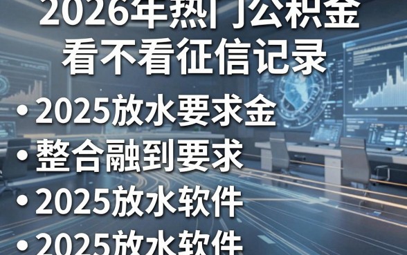2026年热门公积金看不看征信记录,整合5个2025放水软件