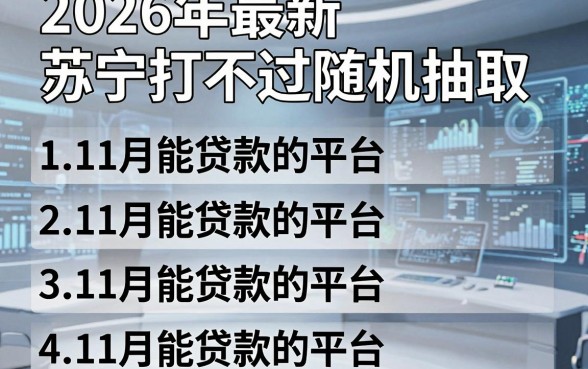 2026年最新苏宁打不过随机抽取,梳理5个11月能贷款的平台