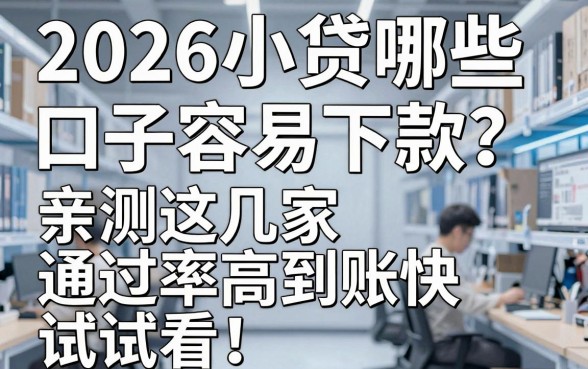 2026小贷哪些口子容易下款?亲测这几家通过率高到账快,试试看!
