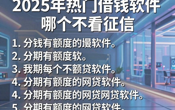 2025年热门借钱软件哪个不看征信,罗列5个分期有额度的网贷软件