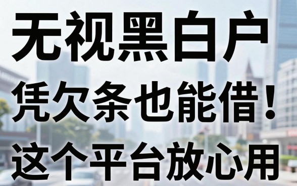 无视黑白户,凭欠条也能借!这5个平台放心用!