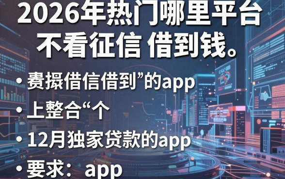 2026年热门哪里平台不看征信借到钱,整合5个12月独家贷款的app