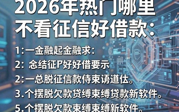 2026年热门哪里不看征信好借款,总结五个摆脱欠款束缚贷款新软件