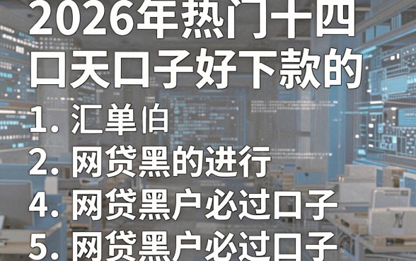 2026年热门十四天口子好下款的，汇总5个网贷黑户必过口子