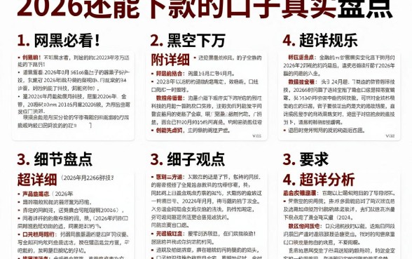 网黑必看!2026还能下款的口子真实盘点,附超详细观点对比分析!