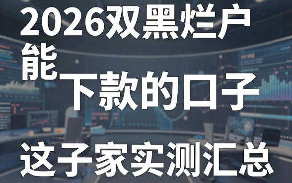 2026双黑烂户能下款的口子实测汇总,这几家真的能下!