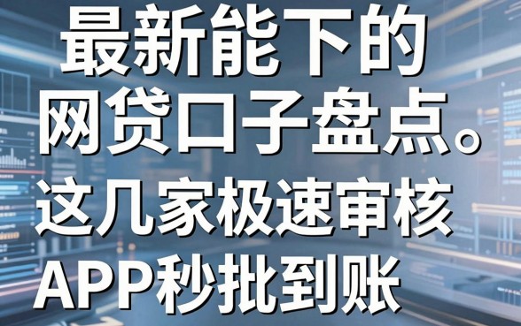 最新能下的网贷口子盘点，这几家极速审核APP秒批到账！