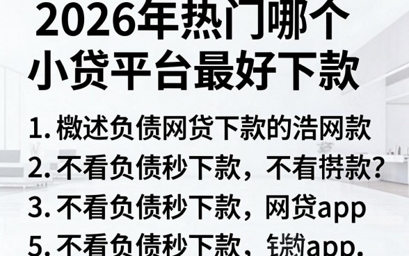 2026年热门哪个小贷平台最好下款，概括5个不看负债秒下款的网贷app