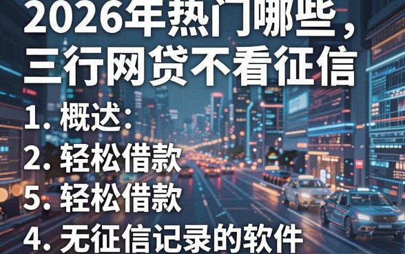2026年热门哪些网贷不看征信，概括5个轻松借款无征信记录的软件