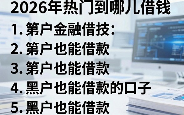 2026年热门到哪儿借钱，罗列五个黑户也能借款的口子