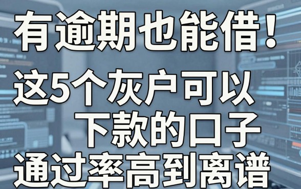 有逾期也能借！这5个灰户可以下款的口子通过率高到离谱
