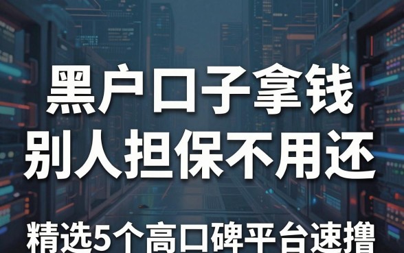 黑户口子拿钱别人担保不用还,精选5个高口碑平台速撸!