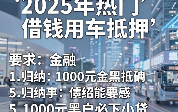 2025年热门借钱用车抵押,归纳5个1000元黑户必下小贷