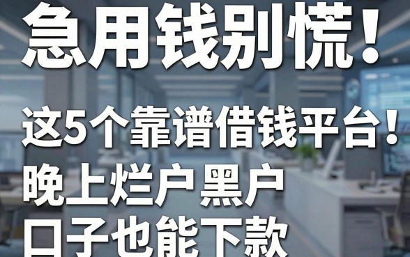 急用钱别慌!这5个靠谱借钱平台,晚上烂户黑户口子也能下款