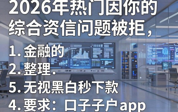 2026年热门因你的综合资信问题被拒，整理5个无视黑白户秒下款口子app