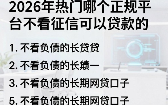 2026年热门哪个正规平台不看征信可以贷款的，概括5个不看负债的长期网贷口子