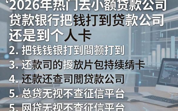 2026年热门去小额贷款公司贷款银行把钱打到贷款公司还是到个人卡,总结5个网贷无视不查征信平台