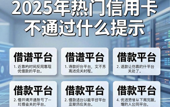 2025年热门信用卡不通过什么提示,整合五个靠谱的借款平台