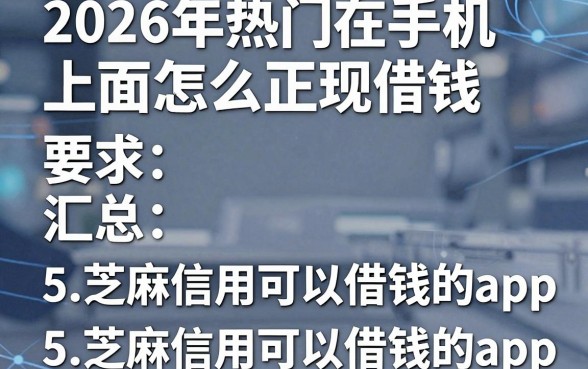 2026年热门在手机上面怎么正规借钱,汇总5个芝麻信用可以借钱的app