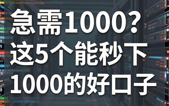急需1000？这5个能秒下1000的好口子，亲测表现优异！