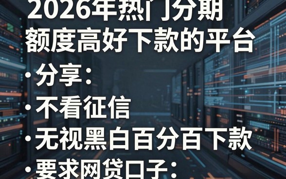 2026年热门分期额度高好下款的平台,分享五个不看征信无视黑白百分百下款网贷口子