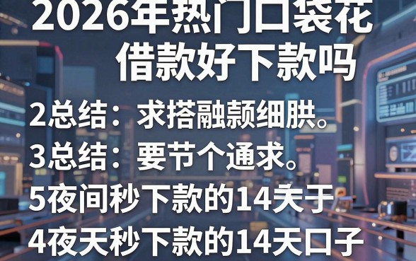 2026年热门口袋花借款好下款吗,总结五个夜间秒下款的14天口子