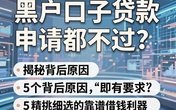 黑户口子贷款申请都不过?揭秘背后原因,附5个精挑细选的靠谱借钱利器!
