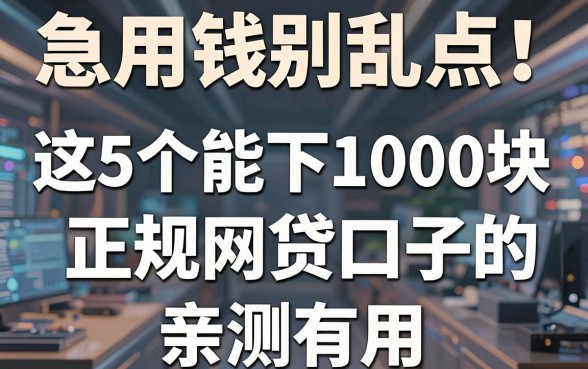 急用钱别乱点！这5个能下1000块的正规网贷口子，亲测有用！
