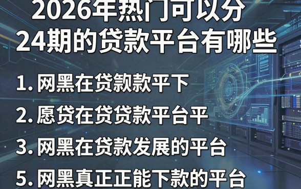 2026年热门可以分24期的贷款平台有哪些，归纳5个网黑真正能下款的平台