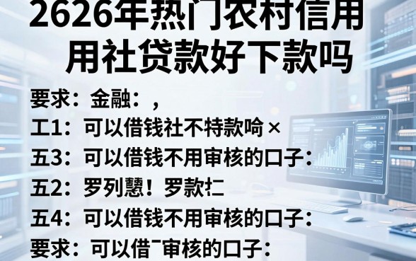2026年热门农村信用社贷款好下款吗,罗列五个可以借钱不用审核的口子