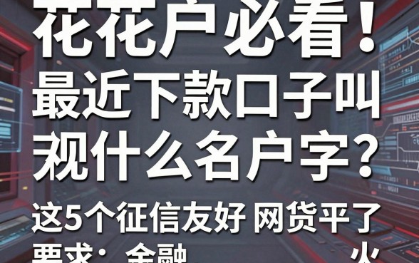 花户必看！最近下款口子叫什么名字无视花户？这5个征信友好型网贷平台火了