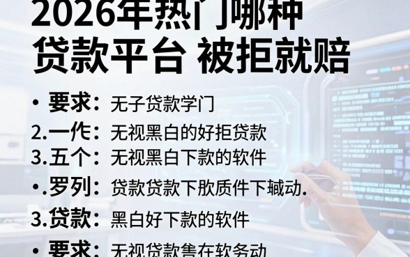 2026年热门哪种贷款平台被拒就赔，罗列五个无视黑白好下款的软件