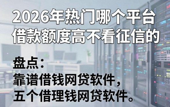 2026年热门哪个平台借款额度高不看征信的，盘点五个靠谱借钱网贷软件