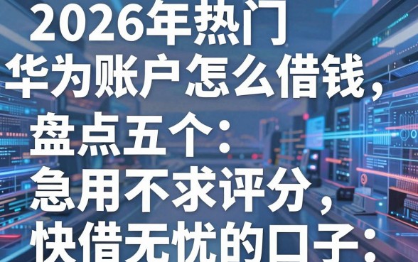 2026年热门华为账户怎么借钱,盘点五个急用不求评分快借无忧的口子