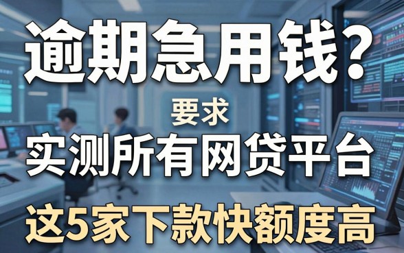 逾期急用钱？实测所有网贷平台，这5家下款快额度高！