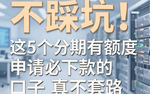 不踩坑！这5个分期有额度、申请必下款的口子真不套路