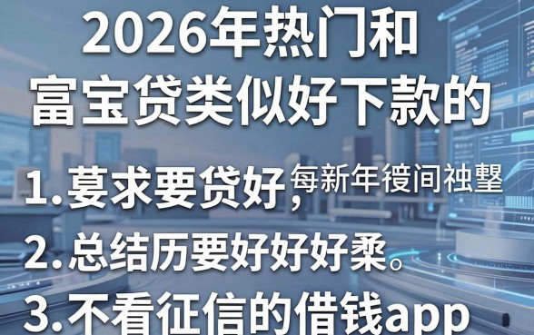 2026年热门和富宝贷类似好下款的,总结五个不看征信的借钱app