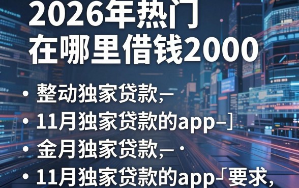 2026年热门在哪里借钱2000,整合5个11月独家贷款的app