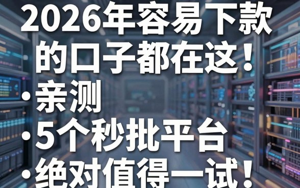 2026年容易下款的口子都在这!亲测5个秒批平台,绝对值得一试!