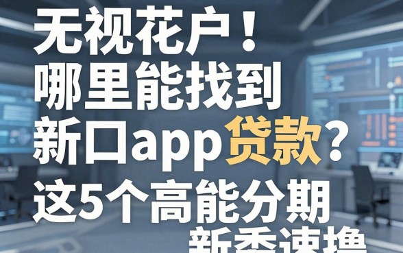无视花户！哪里能找到新口子app贷款？这5个高能分期新秀速撸