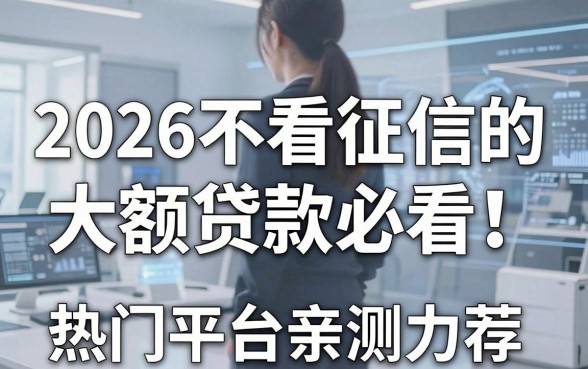 2026不看征信的大额贷款必看！热门平台亲测力荐