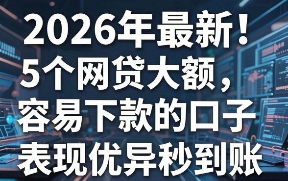 2026年最新!5个网贷大额容易下款的口子,表现优异秒到账!