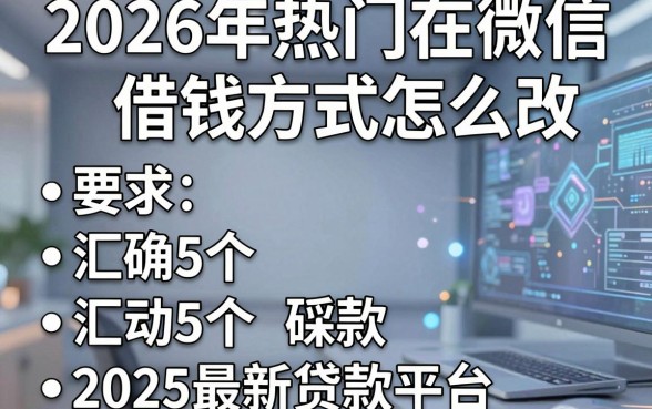 2026年热门在微信借钱方式怎么改，汇总5个2025最新贷款平台