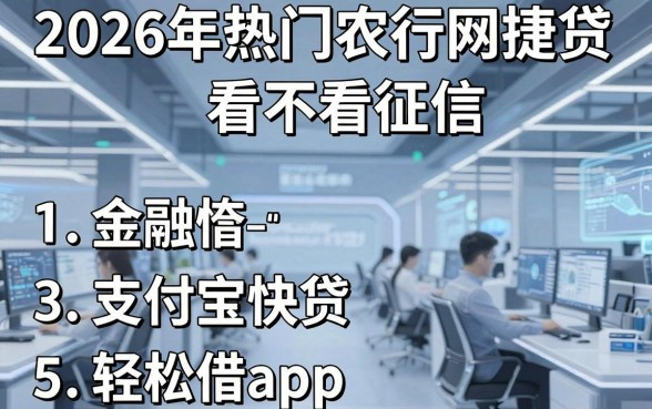2026年热门农行网捷贷看不看征信,概括5个支付宝快贷轻松借app