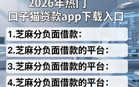 2026年热门口子猫贷款app下载入口,整理五个芝麻分负面借款的平台